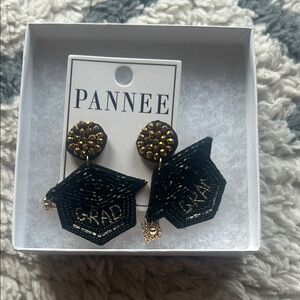 Black and Gold Graduation Earrings